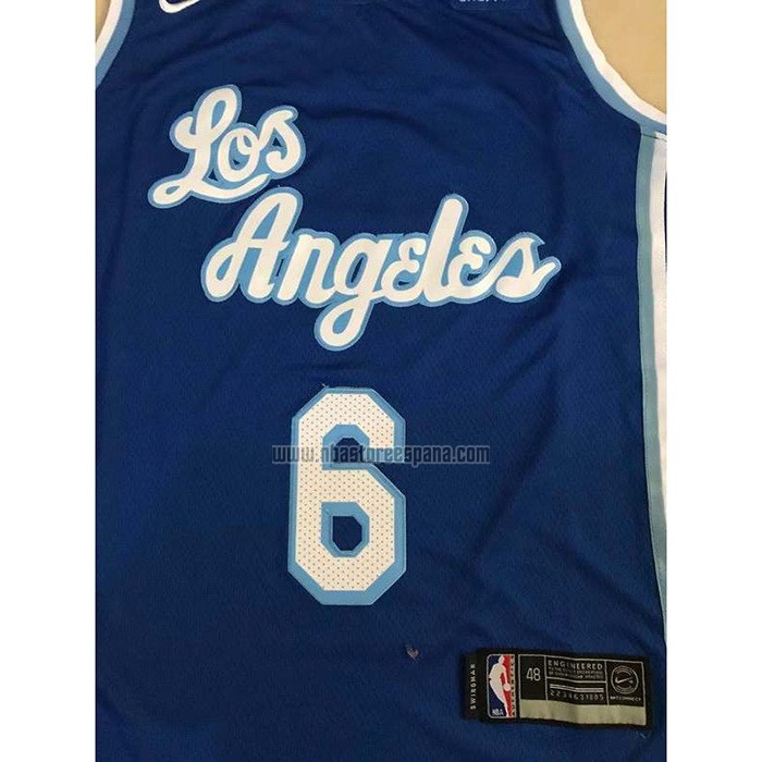 Camiseta Los Angeles Lakers LeBron James NO 6 Classic 2021-22 Azul